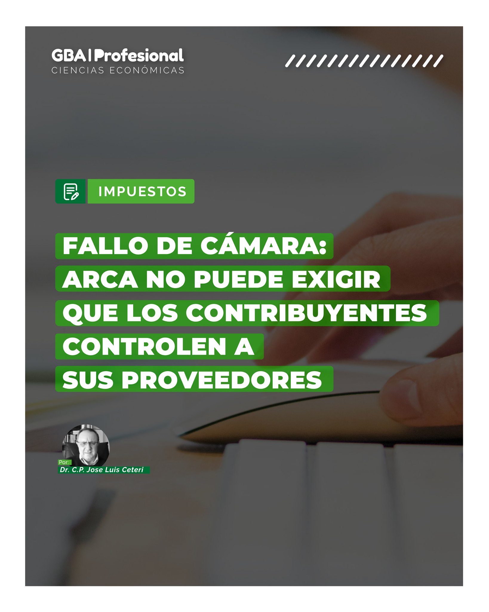 Fallo de Cámara: ARCA no puede exigir que los contribuyentes controlen a sus proveedores

⚖️ Nota del Dr. C.P. José Luis Ceteri

En esta nota se analizan los alcances del fallo y sus implicancias para profesionales y empresas en el contexto tributario actual.

📊 Leé la nota completa ingresando a www.gbaprofesional.com

#impuestos  #actualidadfiscal  #derechotributario  #gbaprofesional  #Contadores  #arca