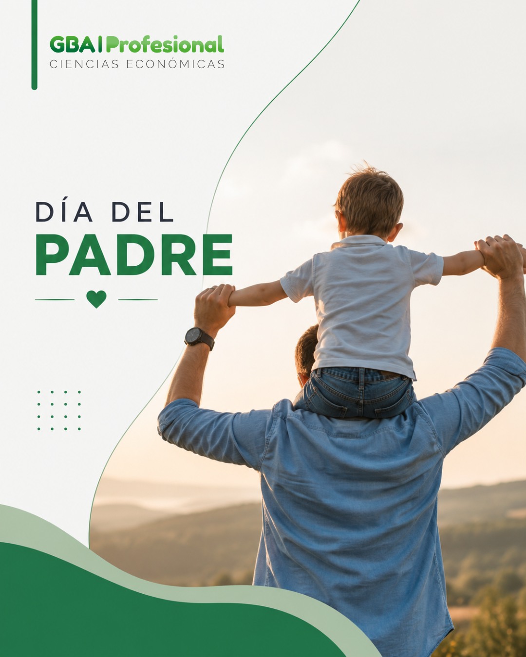 Feliz Día del Padre 👔💚 

Hoy celebramos a quienes enseñan con el ejemplo, acompañan en cada paso y están presentes en los momentos más importantes de la vida.

A todos los padres que con esfuerzo, dedicación y amor construyen futuro cada día, les deseamos un muy feliz día.

¡Gracias por inspirar, guiar y acompañar siempre! 👏

#DíaDelPadre #FelizDíaPapá #Familia #GBAProfesional #CienciasEconómicas 💚