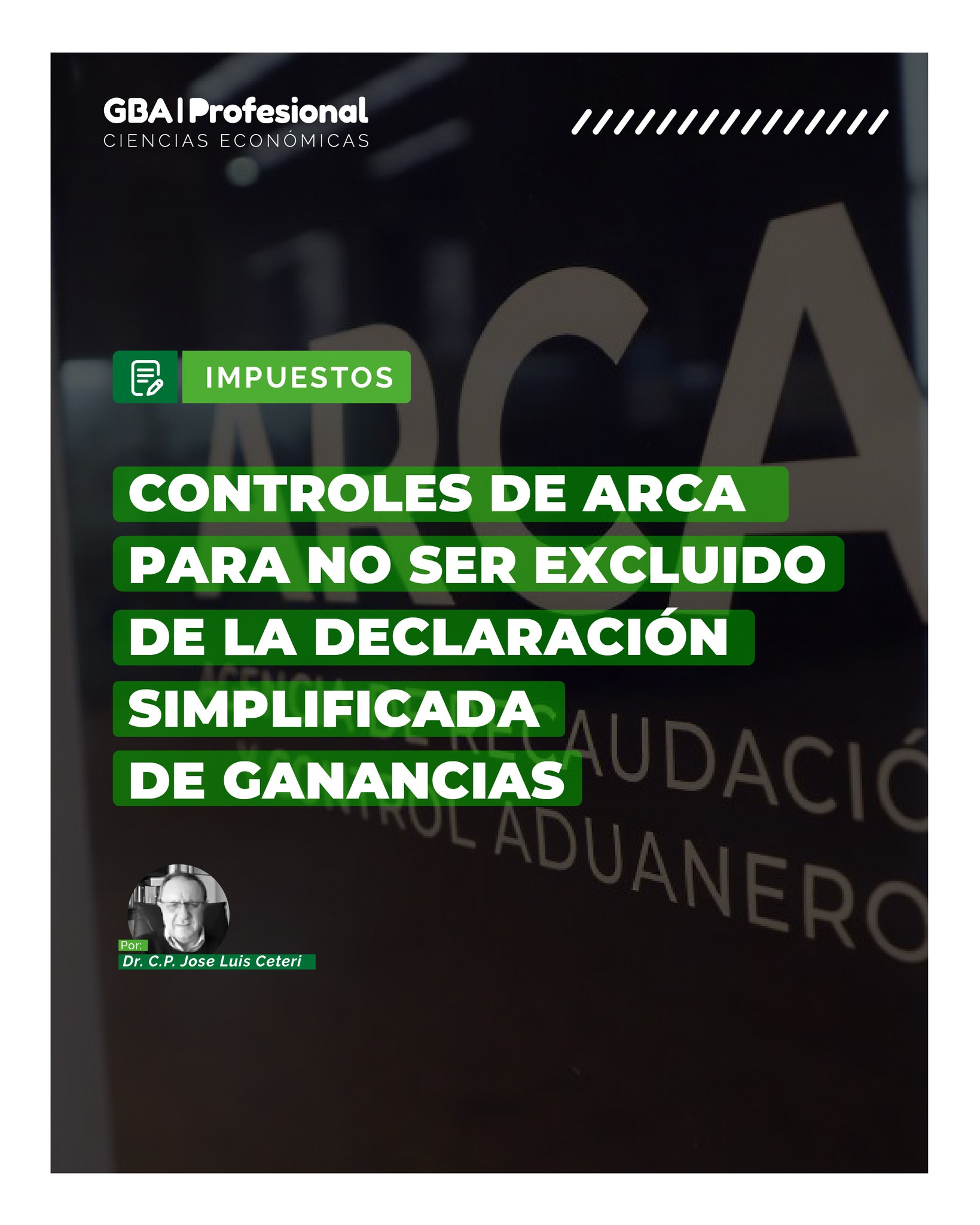 📑 ¿Cómo evitar quedar excluido de la Declaración Simplificada de Ganancias?

La implementación de nuevos controles por parte de ARCA plantea desafíos para contribuyentes y profesionales. Conocer los criterios de fiscalización y anticiparse a posibles inconsistencias es clave para mantener los beneficios del régimen.

En esta nota, el Dr. C.P. José Luis Ceteri analiza los principales controles que realiza ARCA, los aspectos a revisar y las recomendaciones para minimizar riesgos y cumplir correctamente con las obligaciones fiscales.

📖 Leé el análisis completo en la Edición N.º 120 de GBA Profesional – Ciencias Económicas.

#GBAProfesional #CienciasEconómicas #ARCA #Ganancias #DeclaraciónSimplificada